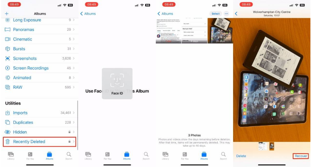 马鞍山苹果14维修分享 iPhone14 上恢复已删除的照片 