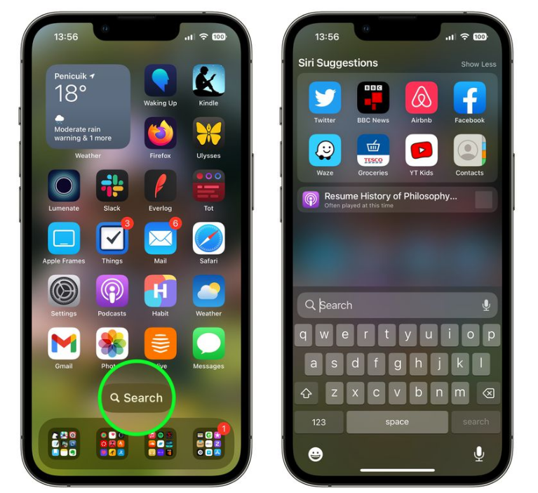 马鞍山苹果手机维修分享升级到 iOS 16 后，如何删除主屏幕上的搜索按钮 
